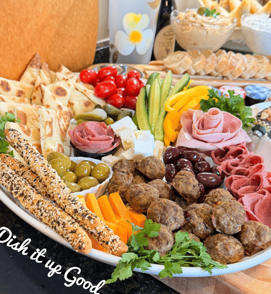 Picture for: NEW! Festive	Mediterranean Mezze Charcuterie Board!	Online via Zoom
