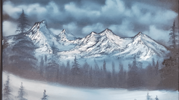 Picture for: Bob Ross Oil Painting - Christmas Mountain