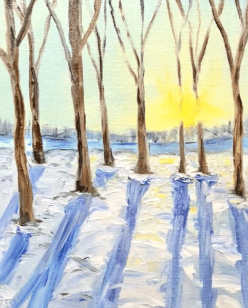 Course No Fear Oil Painting - Winter Sunrise image 1