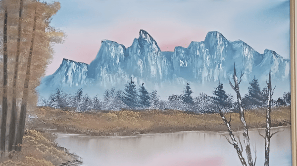 Picture for: Bob Ross Oil Painting - Steep Mountains