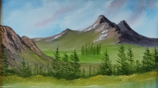 Picture for: Bob Ross Oil Painting Mountain Ridge Lake