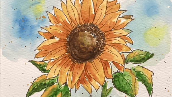Picture for: Golden Blooms: Line and Wash Sunflowers
