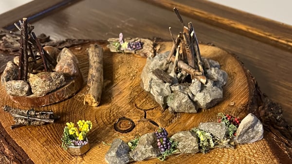 Picture for: Enchanted Fairy Garden Accessories — Fire Pit, Firewood Bundle, Log Seats, Flower Pot