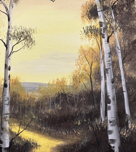 Picture for: Golden Birch Path Landscape Painting