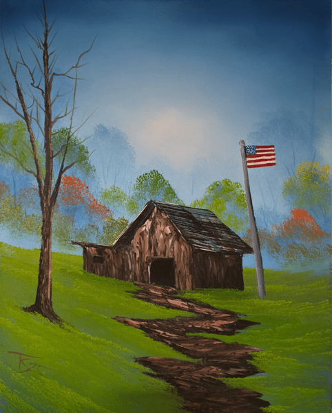 Picture for: Learn to Paint Like Bob Ross (Patriotic Countryside Barn)
