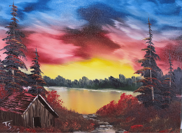 Image for Learn to Paint Like Bob Ross (Red Sunset)