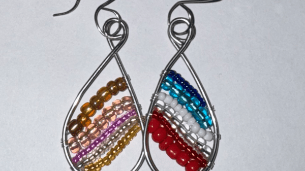 Picture for: Wire Wrapped Beaded Earrings