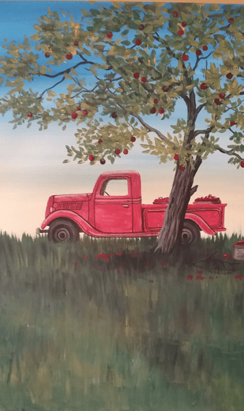 Picture for: Truck and Apple Tree Painting - Ages 16 and Older