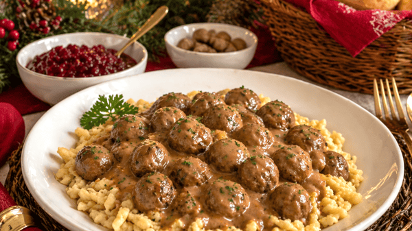 Picture for: Swedish Meatballs & Spaetzle (Homemade Egg Noodles): From Scratch Holiday Comfort Food