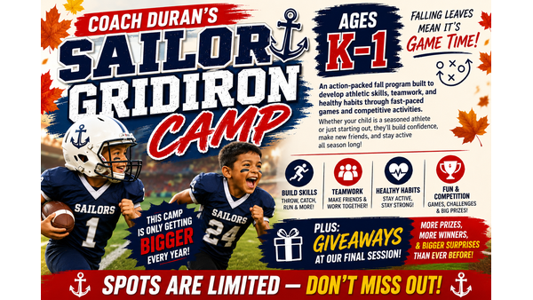 Picture for: Coach Duran's Sailor Gridiron Camp for Grades K-1