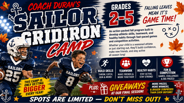 Picture for: Coach Duran's Sailor Gridiron Camp for Grade 2-5