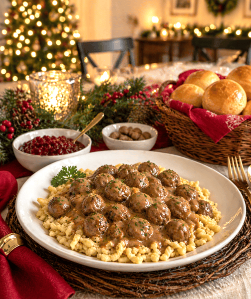 Course Swedish Meatballs & Spaetzle (Homemade Egg Noodles): From Scratch Holiday Comfort Food image 1