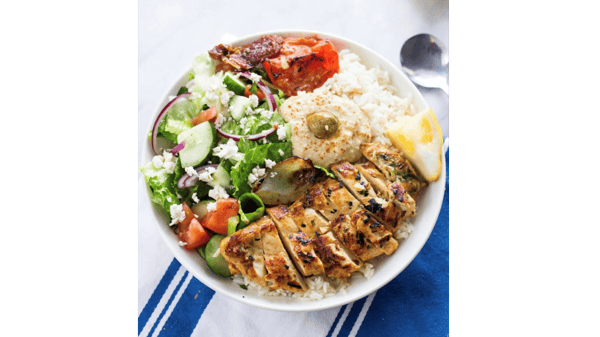 Course Mediterranean Chicken and Homemade Hummus image 1