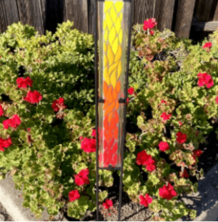 Course Fused Glass 48" Tall Garden Stake or Lantern Project image 1