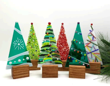 Picture for: Fused Glass Tree in Wood Base