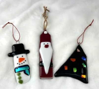 Course Fused Glass Classic Holiday Ornaments image 1