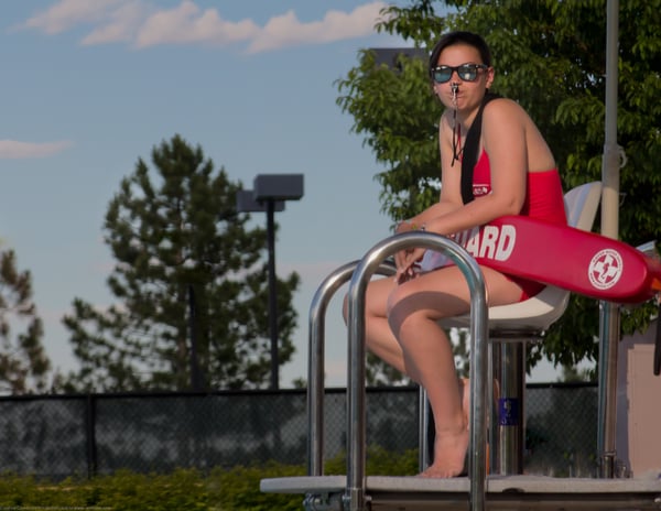 Lifeguard on Duty with Whistle