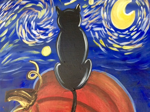 Picture for: Family Paint Night: Starry Night Cats & Treats