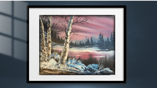 Course Bob Ross Style Painting - Winter Wonderland image 1
