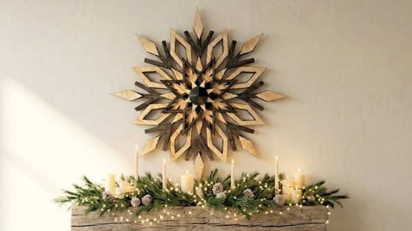 Picture for Frosted Fir Wooden Snowflake