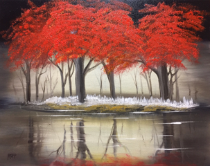 Picture for: Red Trees: Easy Bob Ross Oil Painting - with Henry Jay Rupp