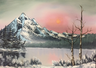 Pink Sunset: Easy Bob Ross Oil Painting - with Henry Jay Rupp