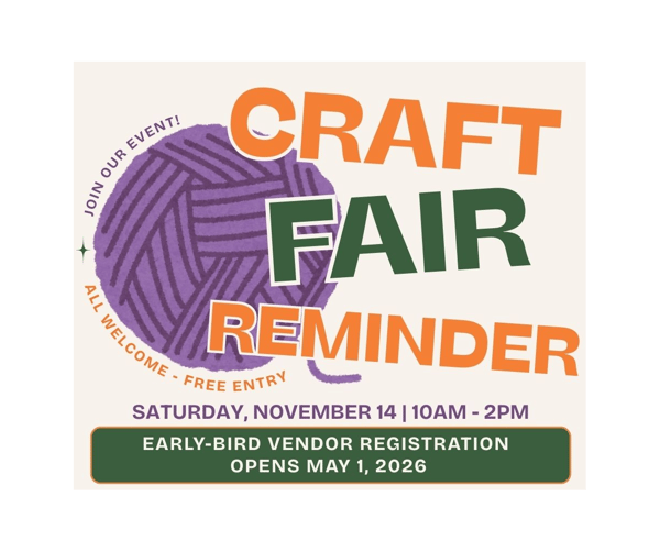 Picture for 2026 Craft Fair Vendor Table