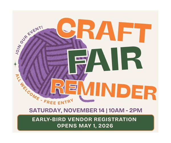 Picture for: 2026 Craft Fair Vendor Table-Early Bird Specials