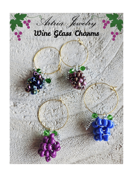Picture for Wire-Wrapped Grapes Wine Glass Charms