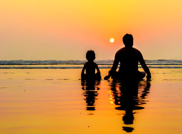 #beach #yoga #family #silhouette #mumbai #sunset