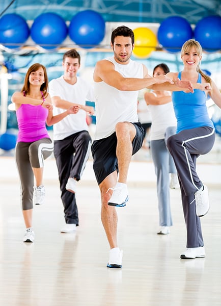 Aerobics class at the gym