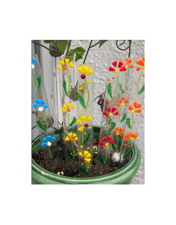 Course NEW! Fused Glass Tall 12” Garden Stake - $52 per pair of people image 1