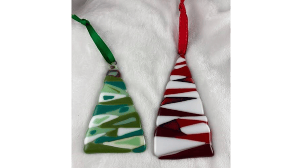 Course New! Fused Glass Elegant Large Tree Ornament - 3 options for Purchase image 1