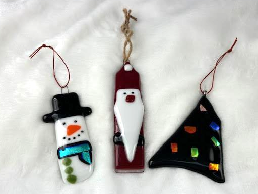 Course Classic Fused Glass Christmas Ornament Class – Make 3 Ornaments! Pick either Classic or Gnomes! image 2