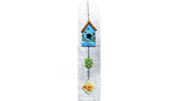 Course NEW! Fused Glass Bird House Chime image 1