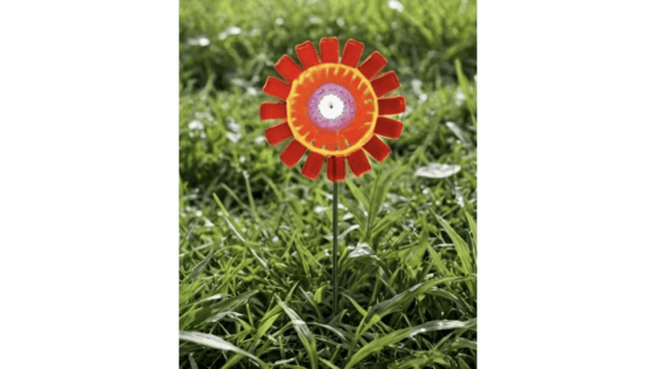 Course NEW! Fused Glass Mandala Garden Flower on a Stake image 1