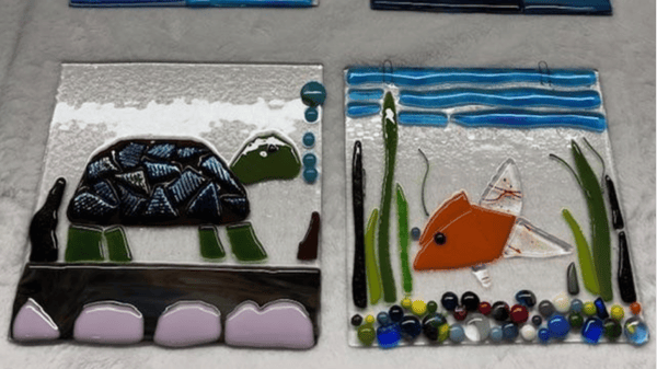 Picture for Large 8”x8” Fused Glass Suncatcher!