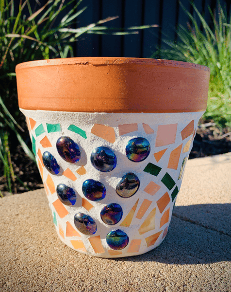 Image for Glass Mosaic Terracotta Pot