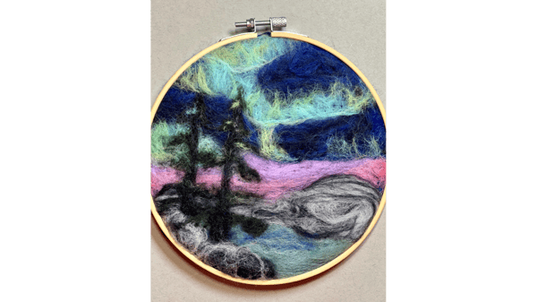 Course Needle Felt Painting- Northern Lights - NEW! image 1