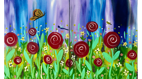 Course Flowers & Friends Partner Painting (Ages 5+ w/Adult) - NEW! image 1