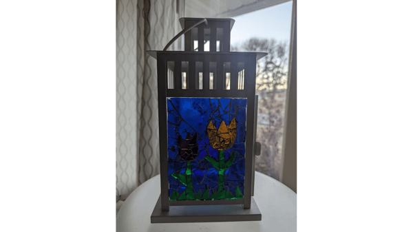 Course Glass Mosaic Candle Lantern or Suncatcher - NEW! image 2