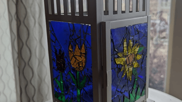 Course Glass Mosaic Table Lamp or Candle Lantern image 1