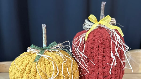 Picture for: Hand Knit Chunky Pillow Pumpkin - NEW!