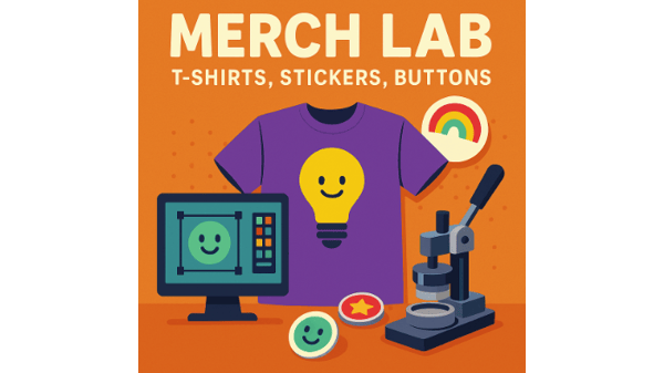 Picture for: Merch Lab: T-shirts, Stickers, & Buttons (Gr. 3-9)