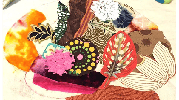 Course Embroidered Fabric Collage image 1