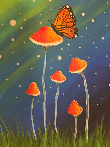 Picture for: Acrylic Painting with Amanda - Moonlit Mushrooms