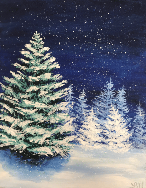 Picture for: Paint with Aryn - Snowy Pine