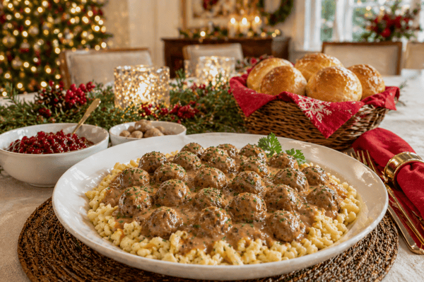 Picture for: Swedish Meatballs & Spaetzle (Homemade Egg Noodles): From Scratch Holiday Comfort Food- ONLINE