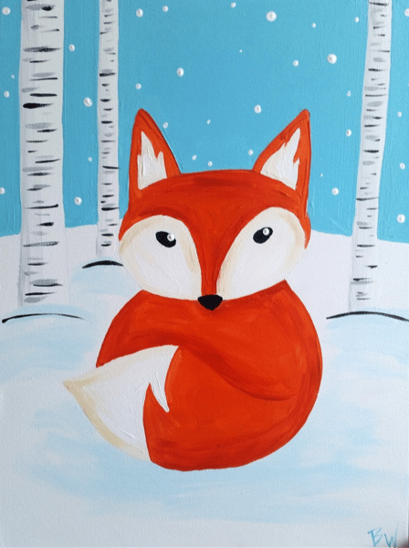Course NEW! Winter Fox Painting (ages 6+) image 1