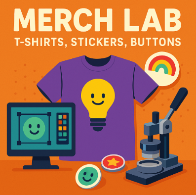 Picture for: Merch Lab: T-Shirts, Stickers, Buttons